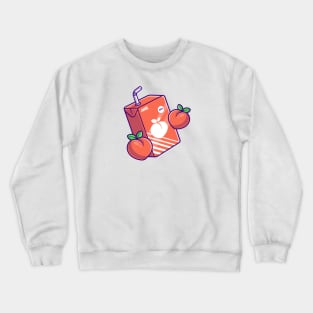 Peach Juice Box Cartoon Crewneck Sweatshirt